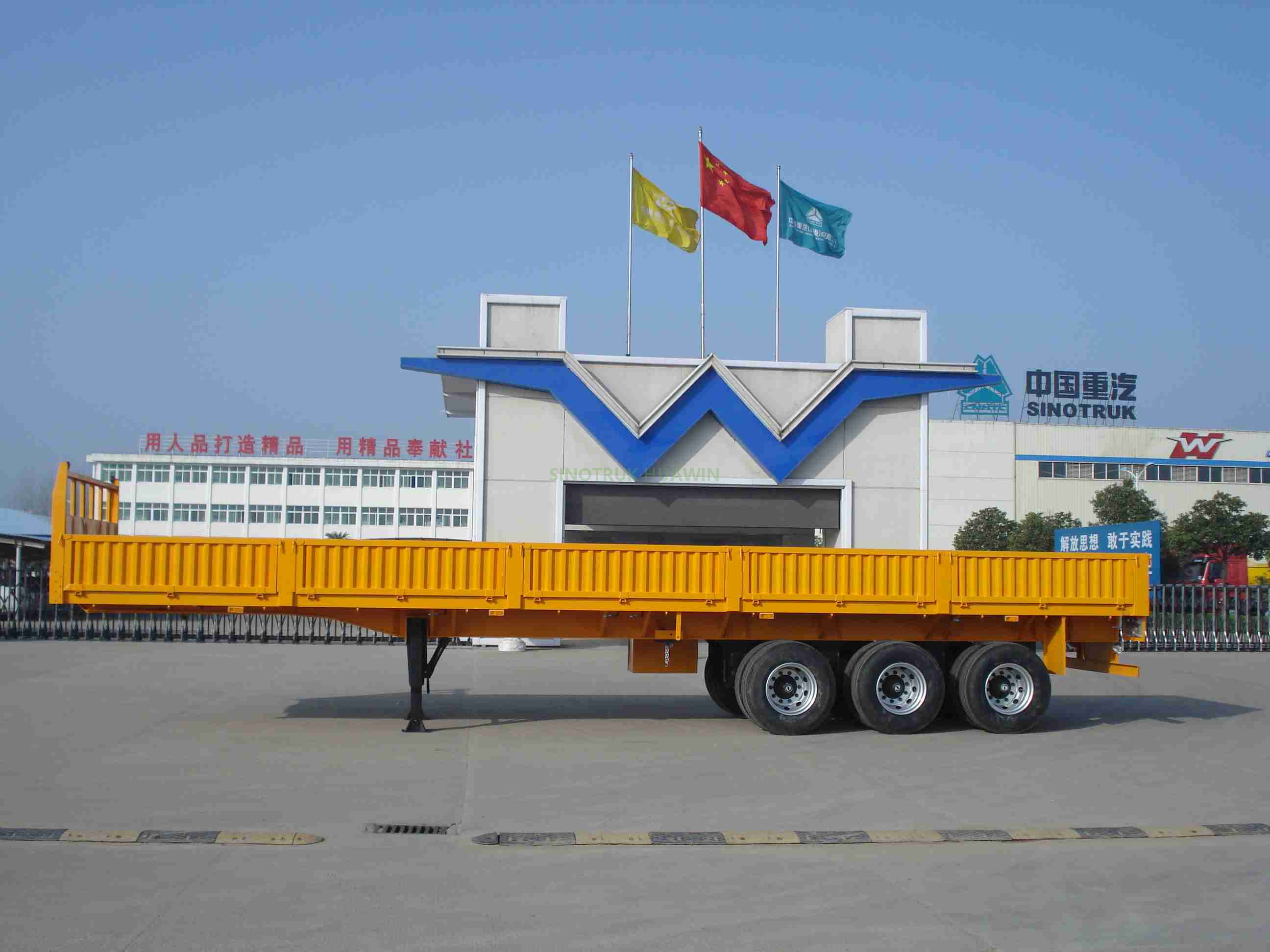 Semi-reboque lateral de parede SINOTRUK 40FT 3 eixos